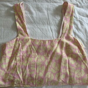Pink and Yellow Patterned Women's Top